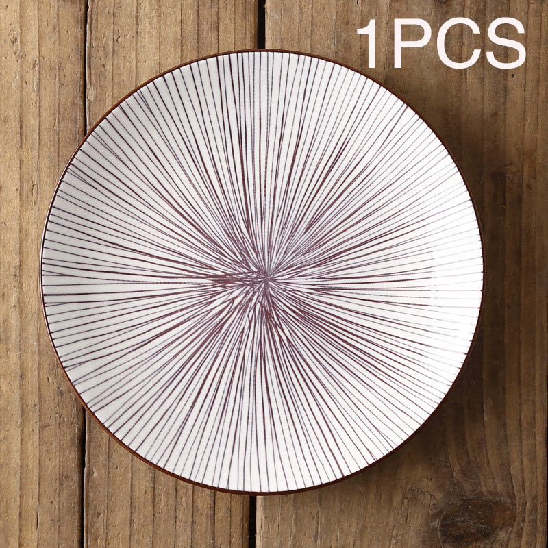 Vajilla de cerámica de estilo occidental para el hogar, plato plano de 8 pulgadas, estilo nórdico japonés, , moderno y Simple: C-17