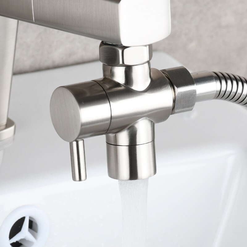 Brass Sink Diverter Faucet Splitter for Kitchen or Bathroom,Faucet Adapter 3 Way Valve,Sink Faucet Replacement Part M22 X M24: Nickel