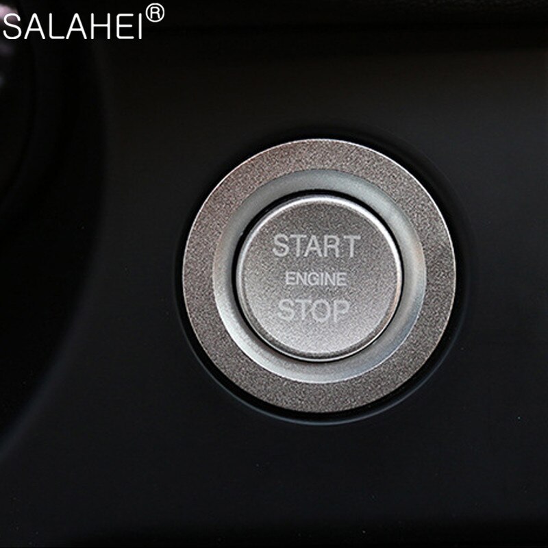 For Land Rover Range Rover Sport Discovery Jaguar Car Start Stop Button Decorate Ring Trim Cover Car Sticker Styling Accessories: silver