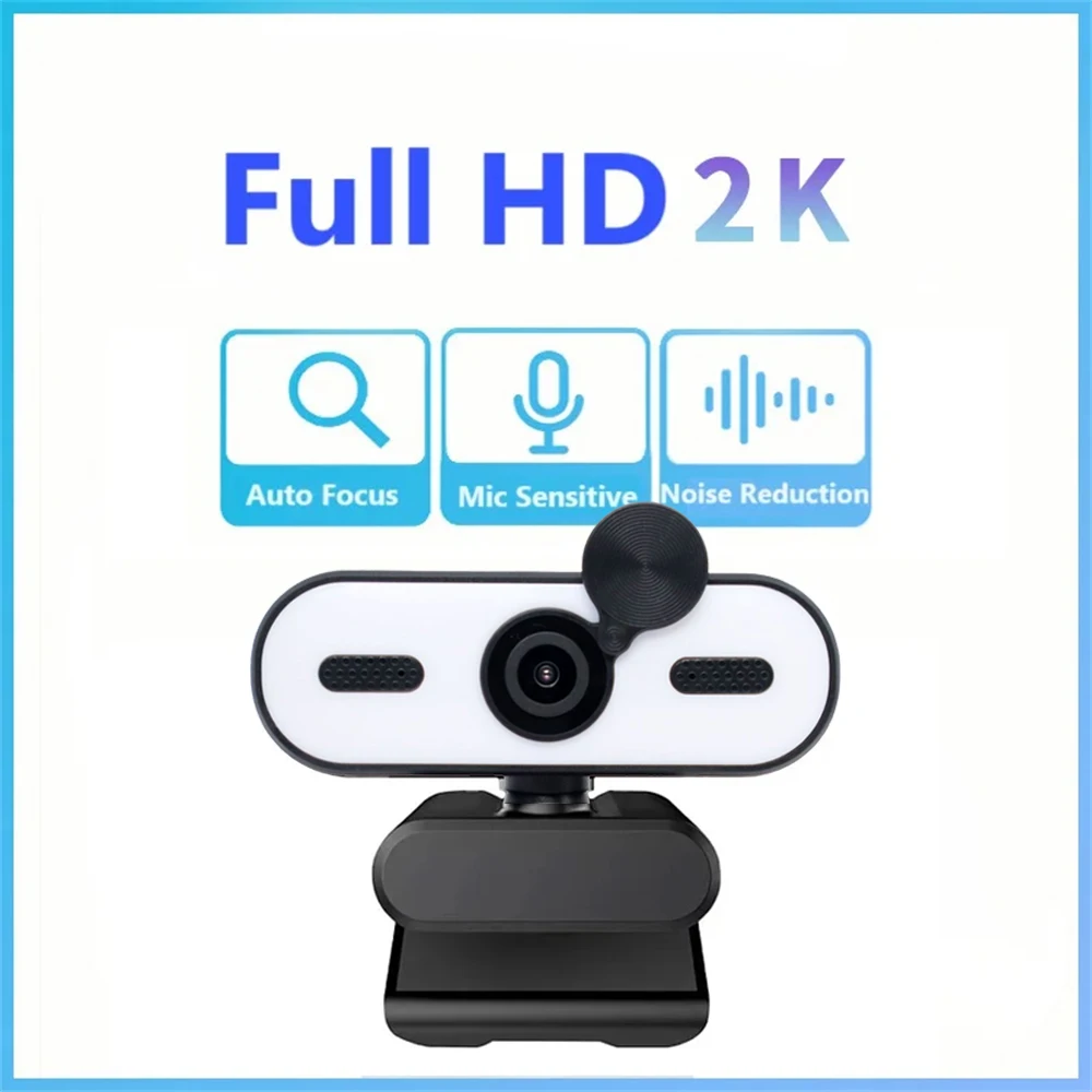 4K 2K Mini Webcam 1080P HD for PC Laptop Autofocus 30 FPS USB Webcam with Noise-Reducing Mic&Privacy Cover Web Camera Portable: WHITE
