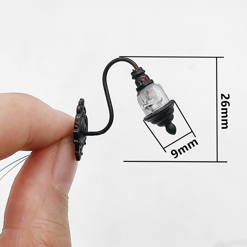 2 stücke ho Maßstechen Klassische Zauberstab Halterung Schwanenhals Lampen straße Lampe Modell warm kalt weiß, Der Eisenbahn Licht/zug/eisenbahn Layout: 2Stck Artikel1