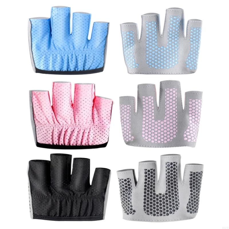 R6FE vier Finger Frauen Yoga Handschuhe Halffinger -Ausbildung Griff Handschuhe für Fitnesstraining