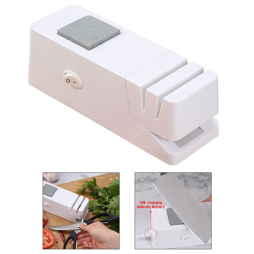 Electric Sharpener Kitchen Tool Scissor Sharpening Honing Machine USB