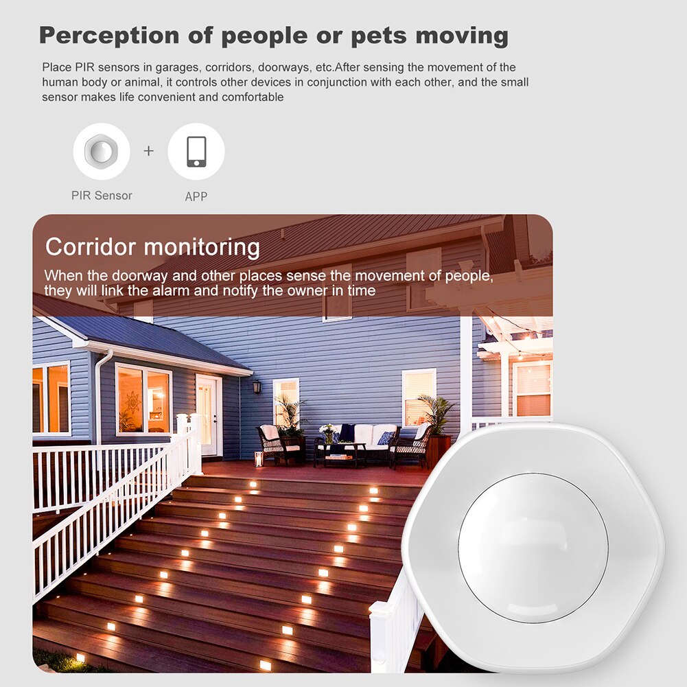 Wifi pir bevægelsessensor batteridrevet passiv infrarød detektor smart home security tyverialarmsystem
