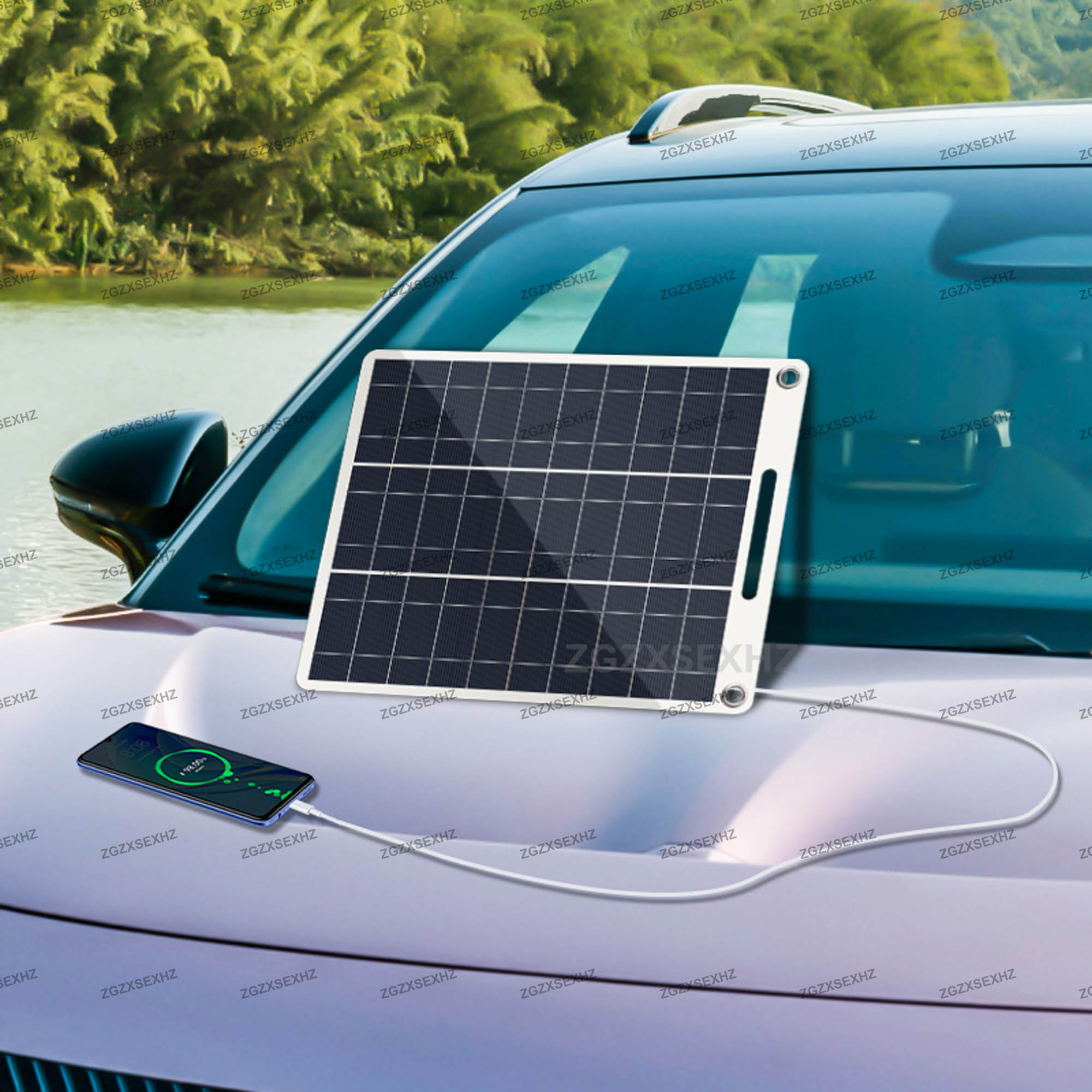 100W Solar Charger with Dual USB Ports, Waterproof & Portable Solar Panel for Outdoor Camping, Hiking, Emergency Devices