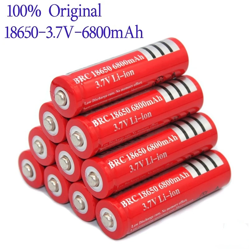 100%  originale 3.7v brc 18650 6800 mah oppladbare batterier med høy kapasitet . 18650 for lommelyktbatterier og elektroverktøy