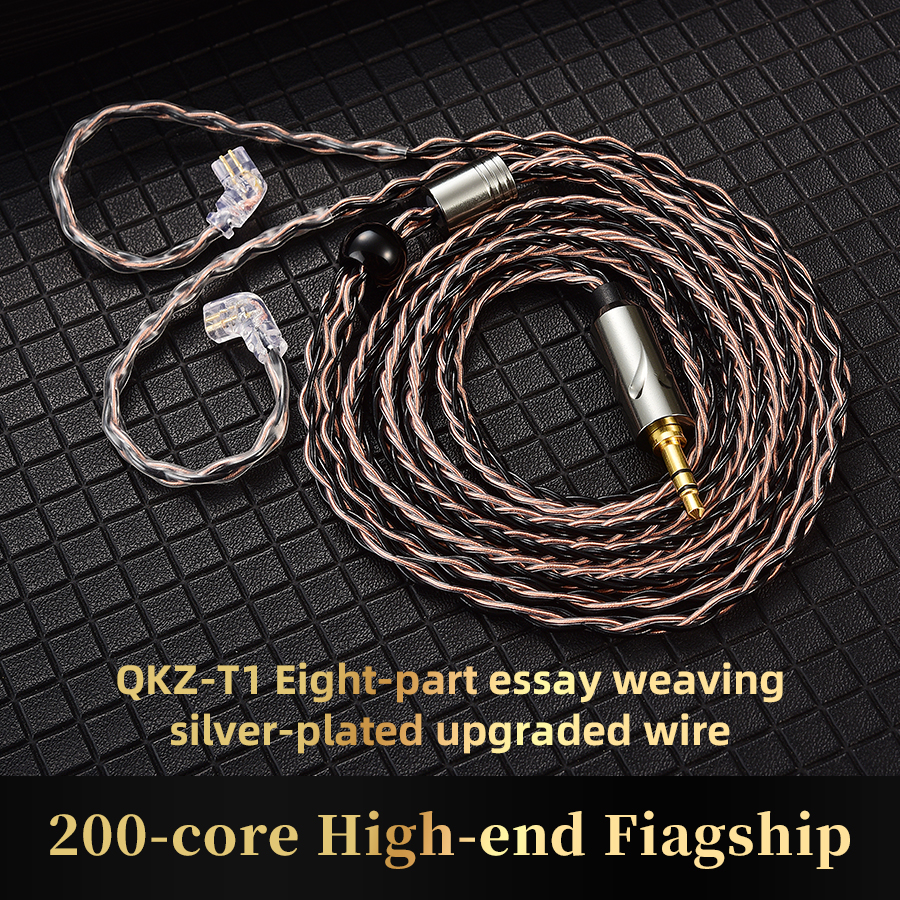 QKZ T1 8 Core TC Silver Plated Use For ZXD ZXN ZXT VK4 Pro ZX2 ZAX2 ZX3 ZX1 ZXK Hifi Earphone Update Cable MMCX/2Pin Connector
