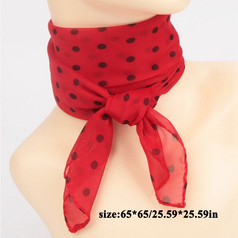 Foulard en mousseline de soie 65x65cm, carré, à pois, à la , pour femmes, châles, cravates, bandes, châles