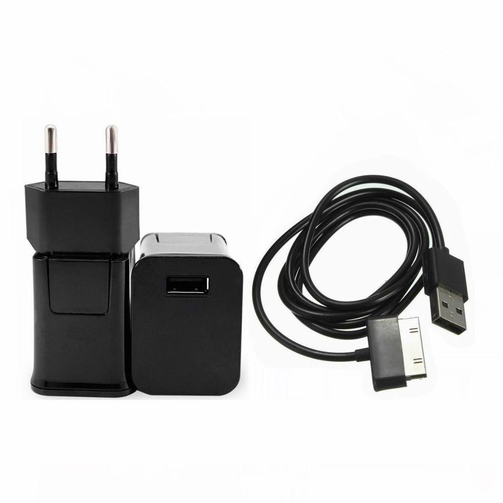 5v 2a eu-plugg reisevegglader  + 30 pins usb-kabel for samsung galaxy tab 2 3 7.0 8.9 10.1 note 2 nettbrett  p1000: Eu-plugg med kabel