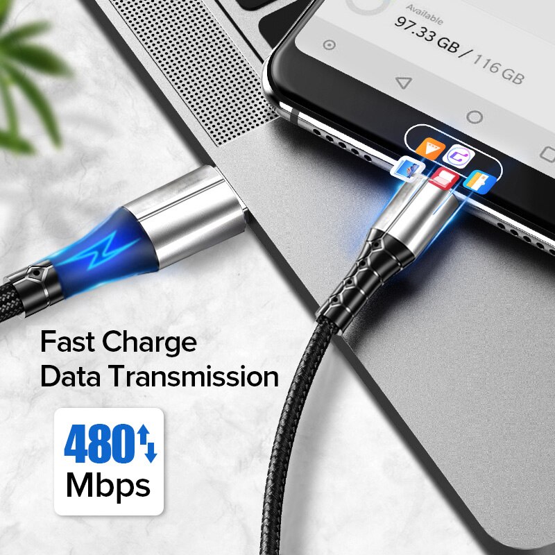 5A Aufzurüsten Typ C USB Kabel für Huawei Samsung S20 S10 S9 Quick Charge 3,0 Schnelle Lade Typ-C telefon Kabel Daten Draht