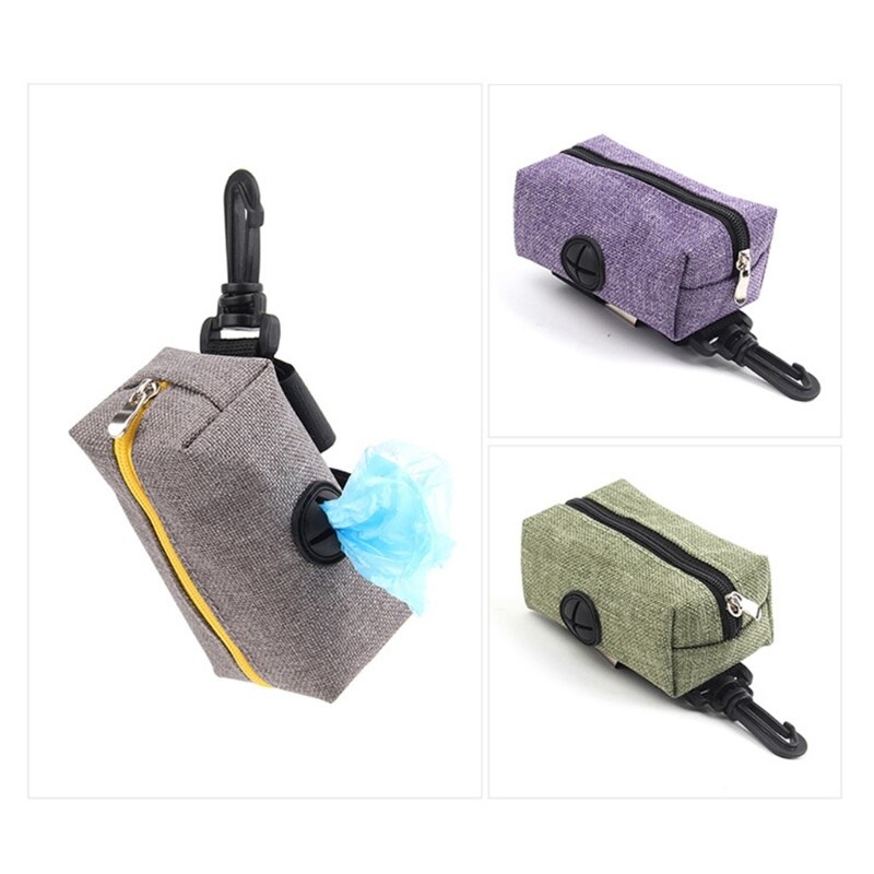 Dog Poop Bags Holder Leash Attached Waste Bag Dispenser Fit Most Dog Leash Portable for Hand Free Walking 4 Colors