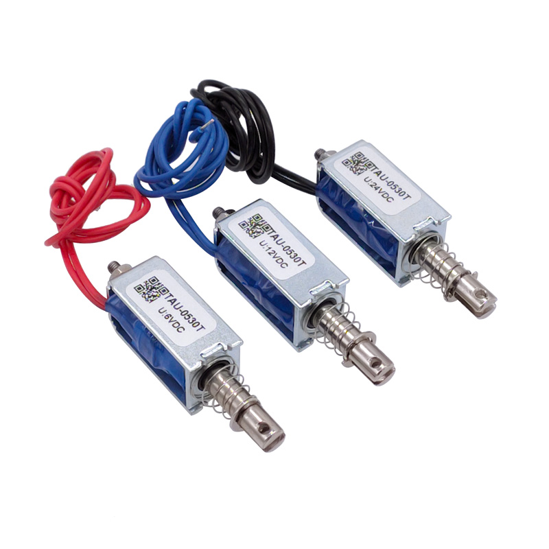 Magnetisk solenoid  dc 6v 12v 24v tryk-og-træk åben ramme elektromagnet tau -0530 tau -0530t holdekraft 700g