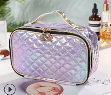 Femmes sacs sac de cosmétiques en cuir synthétique polyuréthane Portable grande capacité stockage cosmétique étui de maquillage voyage sacs de toilette pour les femmes