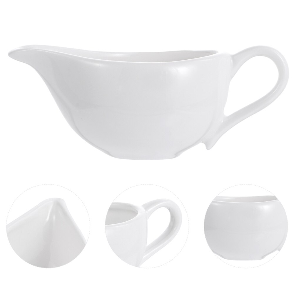 2 Pcs Ceramic Sauce Boat Kitchen Gravy Boat Practical Gravy Sauce Boats
