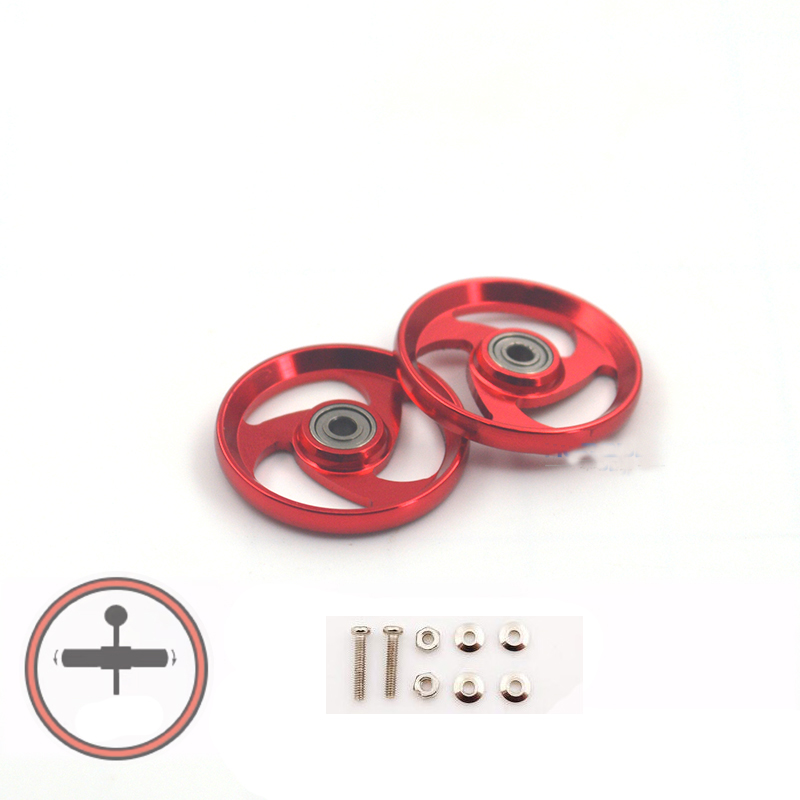 2pcs Aluminum Alloy 19mm Rollers Bearing Roller Arc Edge Guide Wheel Tamiya Mini 4WD 94996/95349/95348/15449 Self Made Parts