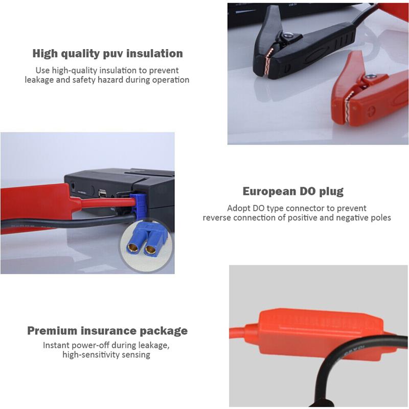 12V Car Jump Starter Battery Trucks Power Bank Emergency Lead Cable Clamps Clip Anti-recoil Car Jump Starter Cable for Car