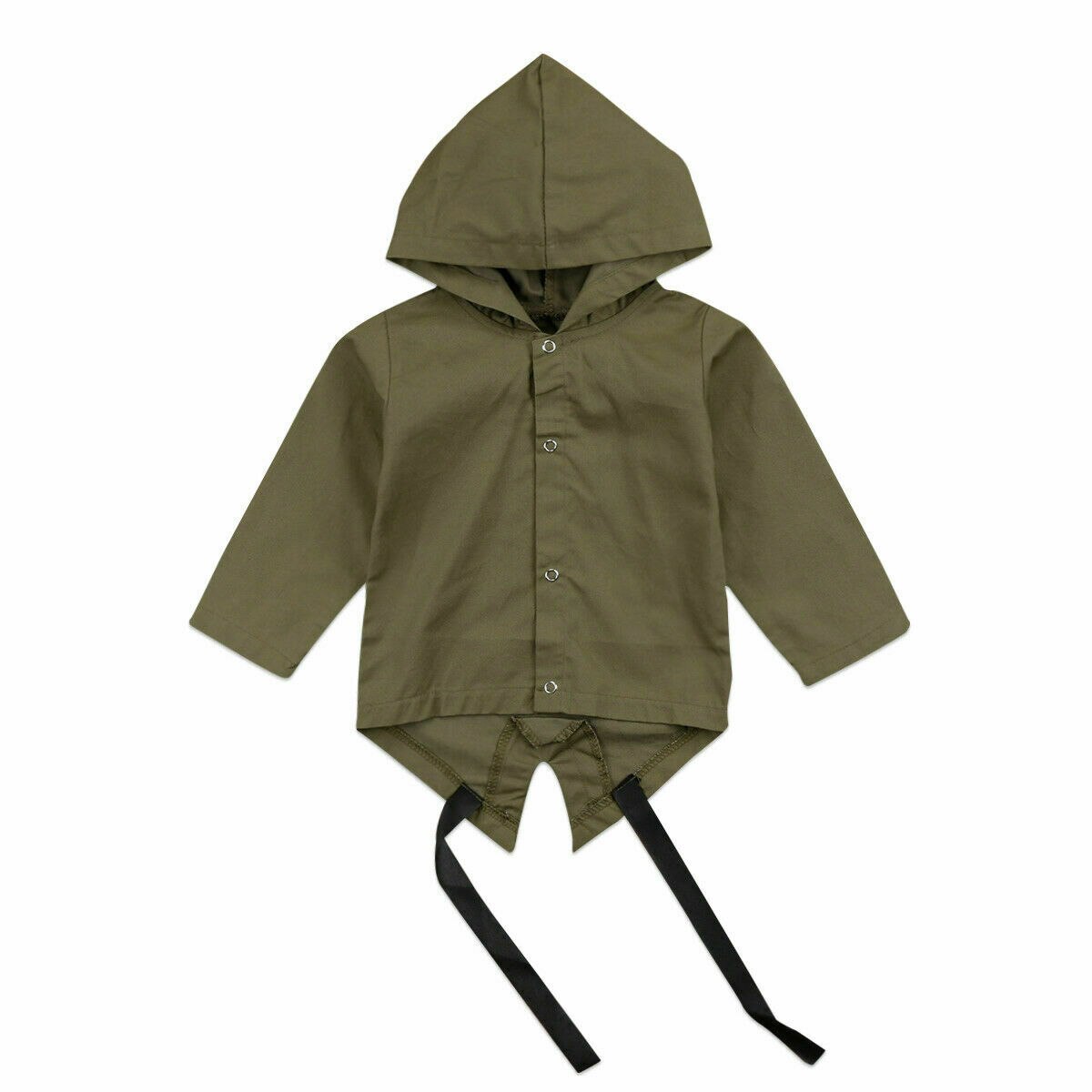 Toddler forår frakker efterår baby drenge tøj toppe brevjakker hættetrøjer frakke outwear: Militærgrøn / 6m