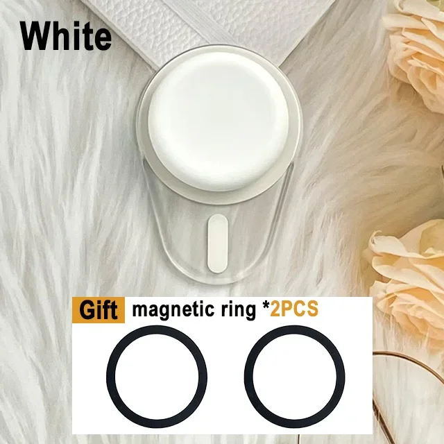 Voor Magsafe Mobiele Telefoon Grip Tok Griptok Voor IPhone 15/14/13/12 Serie Magnetische Telefoon socket Pocket Telefoon Houder: WHITE