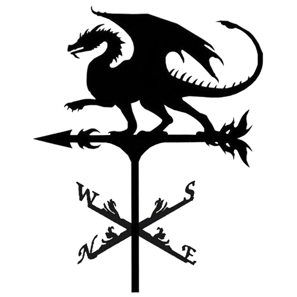 Weathervane Weather Vanes Roofs Retro Garden Stake Weather Vane Measuring Tools Outdoor Roof Decoration Architecture Decor Craft: Dragon