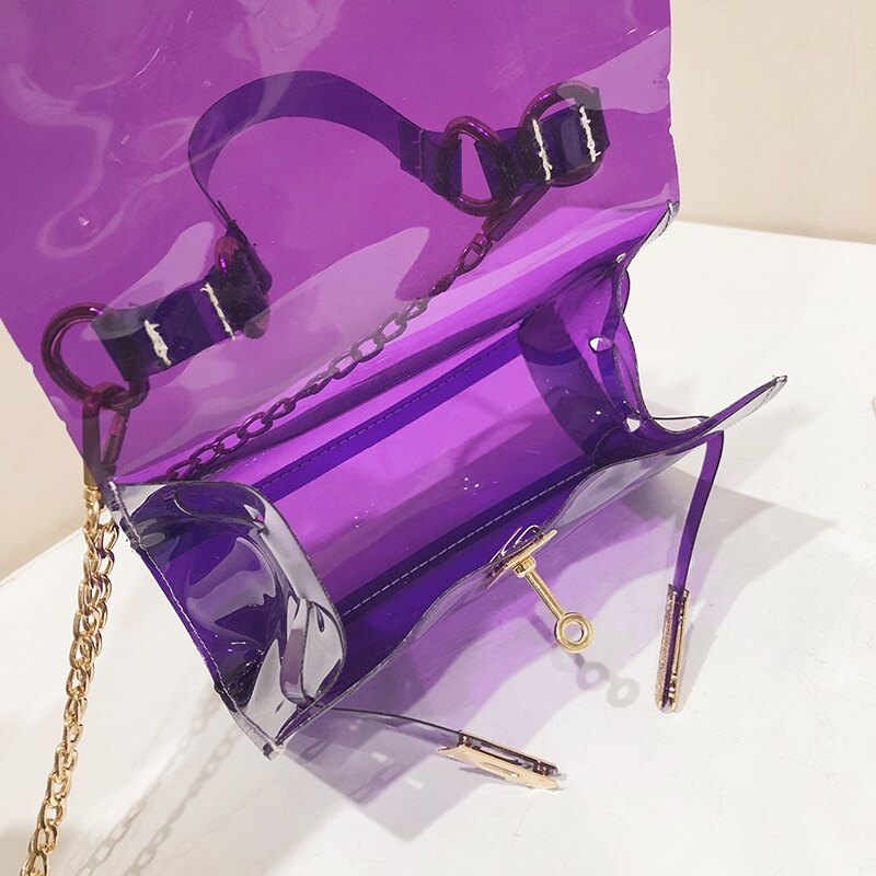 HOCODO Neue PVC transparent Frauen Kupplung Tasche Durchsichtig Handtaschen Abend Tasche Handtasche Kette Schulter Tasche Umhängetasche