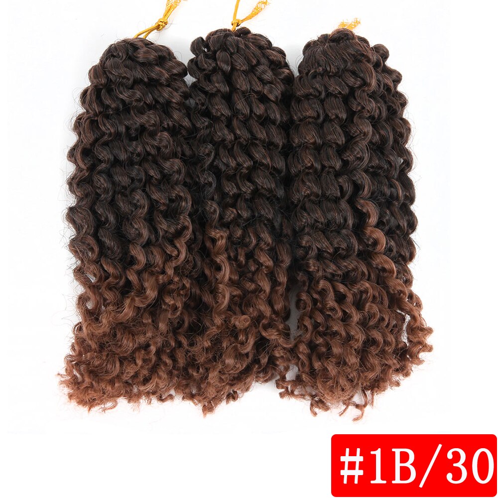 Pageup Marley Braids Hair For Women Ombre 1B/Blue 8 Inch Synthetic Crochet Braids Braiding Hair Extensions 3Pcs/Pac: 1B-30