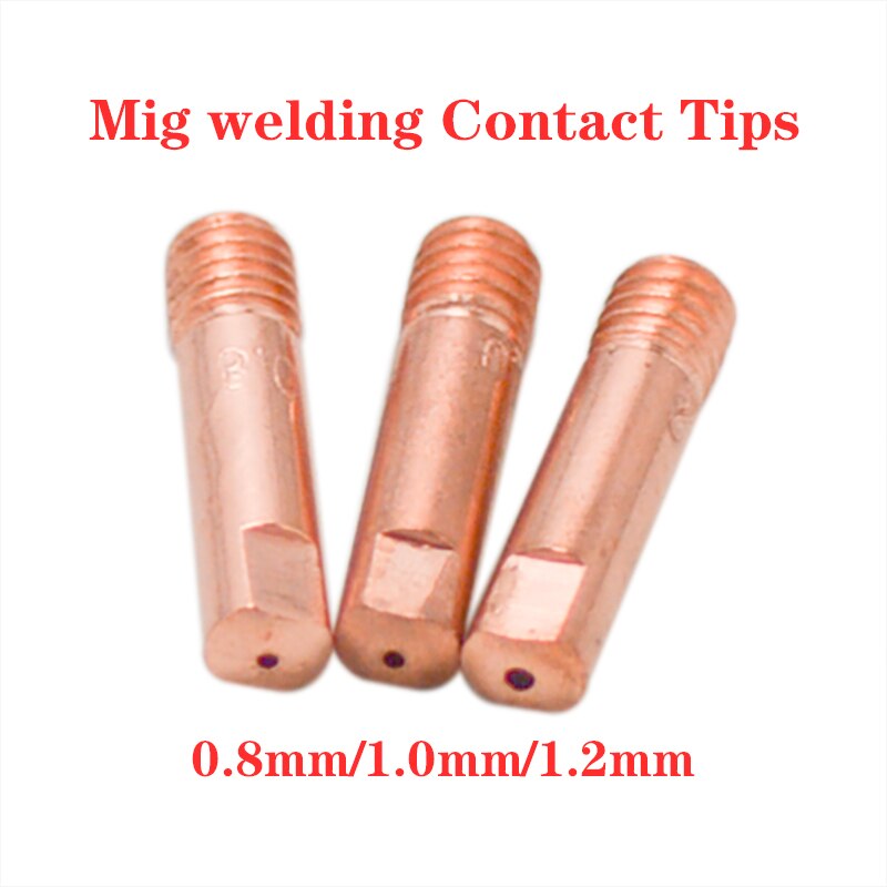 10 st / set mb -15ak m6*25mm mig / mag svetsbrännare kontaktmunstycke gasmunstycke 0.8mm 1mm 1.2mm