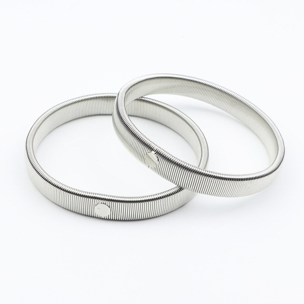 Bracelets élastiques antidérapants en métal, 2 pièces/paquet, support de manches de chemise, brassard extensible, manches de printemps rondes, accessoires pour hommes: 2 piece -4
