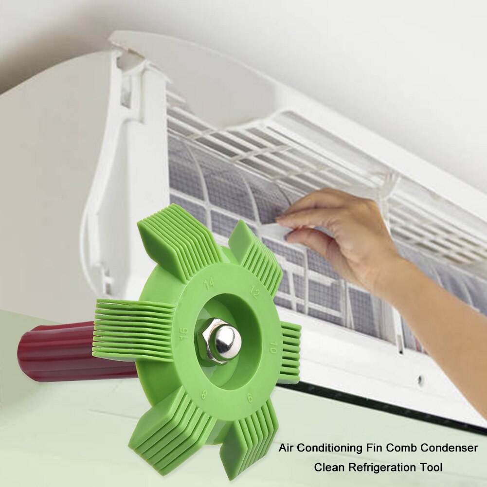 Peine de aleta de aire acondicionado portátil, radiador, condensador, cepillo de limpieza, herramienta de reparación, refrigeración, alisado, limpieza