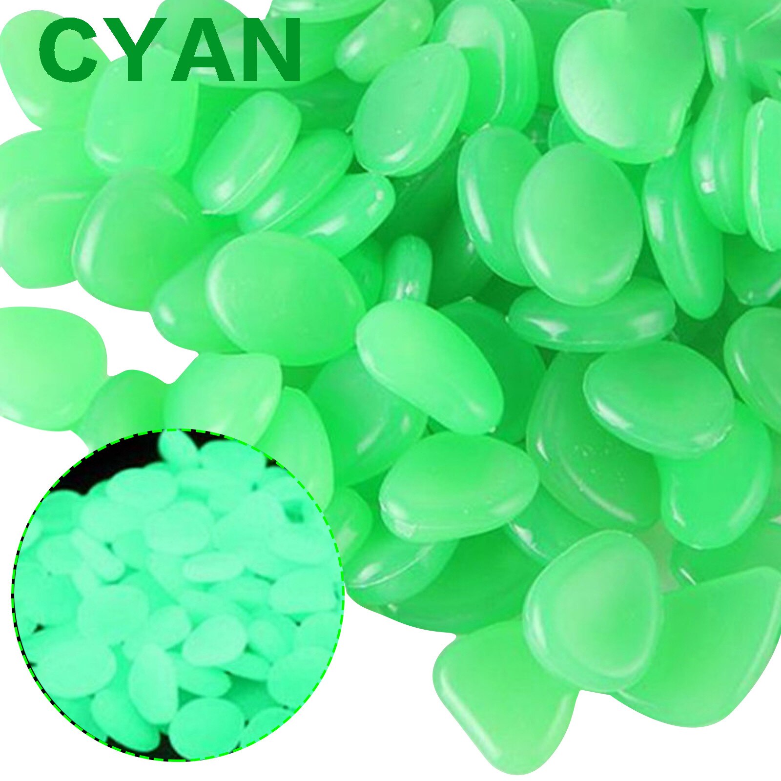 100pc Glow In The Dark Pebbles Luminous Stones Rocks For Garden Aquariums Decoration Glowing Pebbles Garden Decoration Outdoor: A