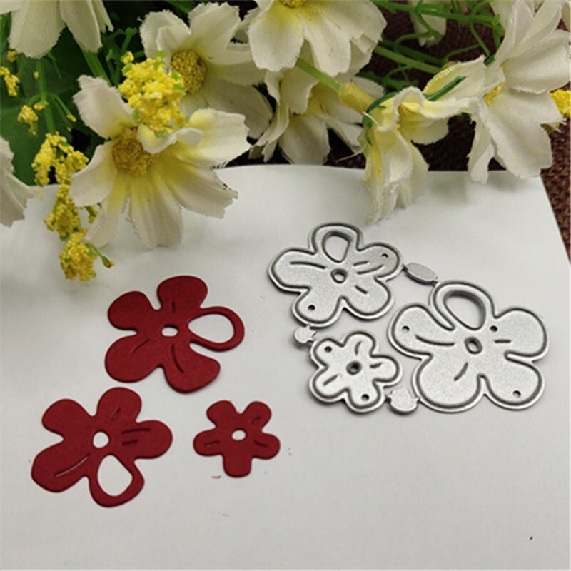 3 pièces cadre de fleur de cerisier matrices de découpe en métal pochoirs pour bricolage Scrapbooking décoratif gaufrage artisanat modèle de découpe