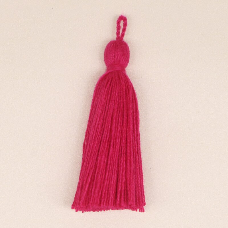 10PCS Mini Pure Cotton Colorful Tassels DIY Pendant Jewelry Curtain Garments Decorative Accessories Key Chain Handbag Pendants: Rose red