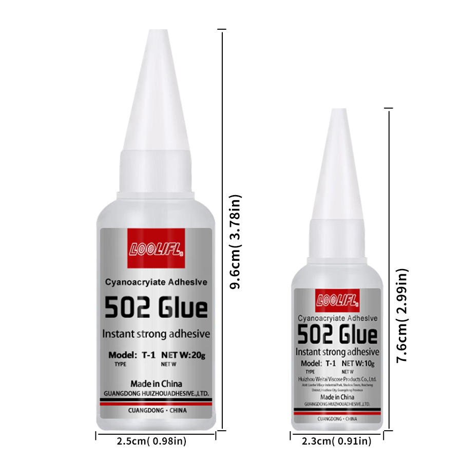 LOOLIFL 1-5pcs 502 superslank, onmiddellijk droogdroog cyanoakrylaat, leer, rubber, hout, metaal, sterk gebonden vloeibare lijm gereedschap