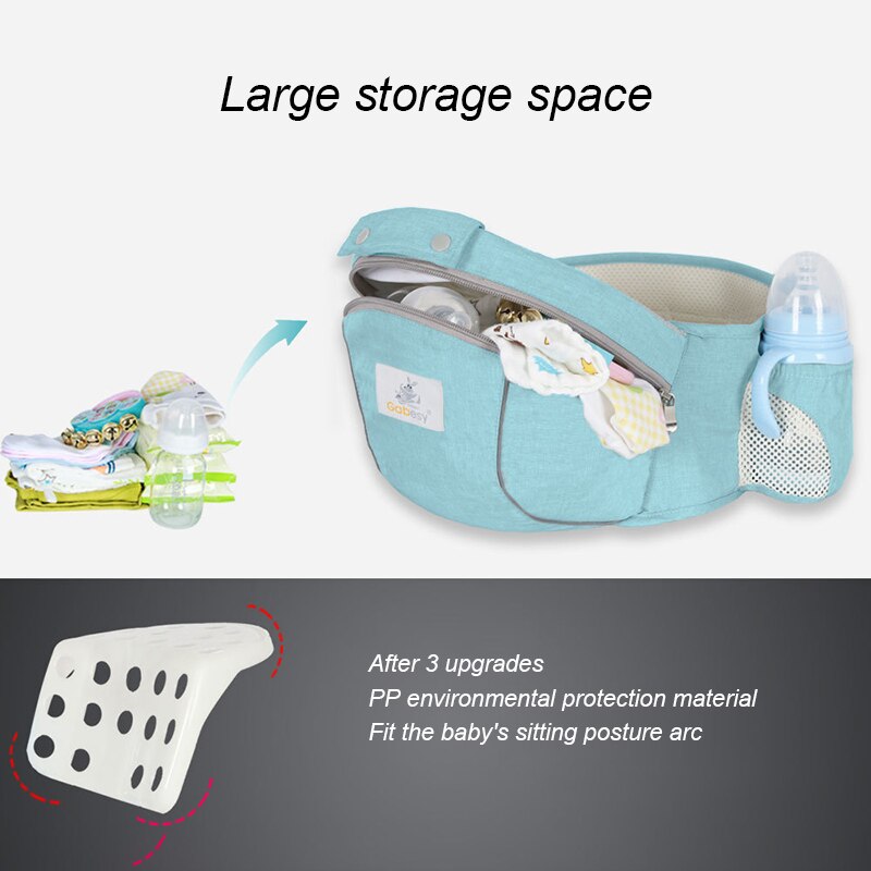Gabesy-mochila portabebés ergonómica para bebé, portabebés, mochila frontal, taburete de cintura, bolsa de almacenamiento para bebé de 0 a 36 meses