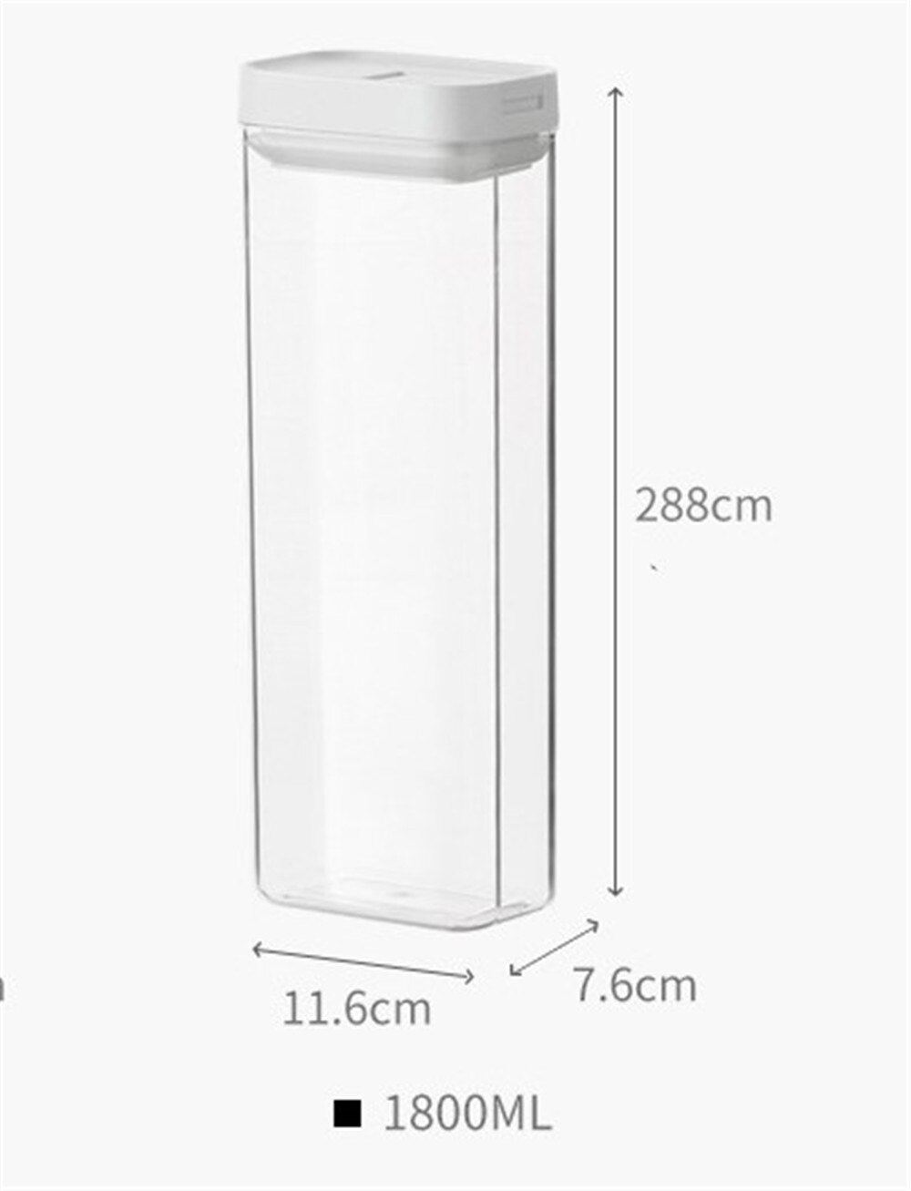 Food Storage Container 500/800/1300/1800ML Multigrain Storage Jar Sealed Grain Storage Box Plastic Dried Fruit Storage Cans: 1800ML
