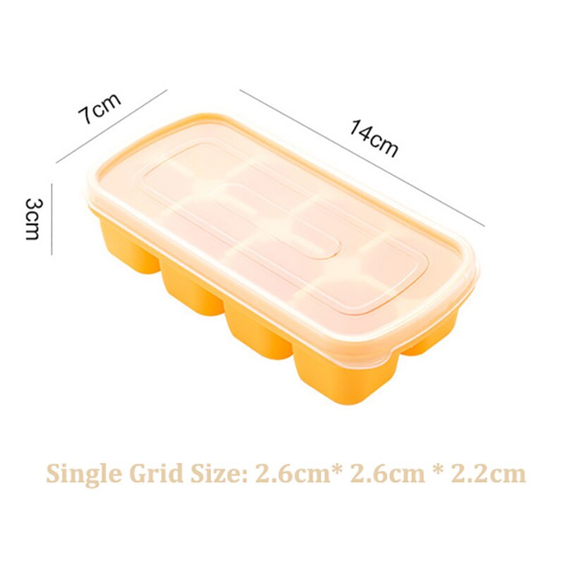 8 Grids Silicone Ice Mould Square Ice Cube Maker with Dustproof Lid Ice Cube Molds Ice Cube Tray for Whiskey Cocktails Drinking