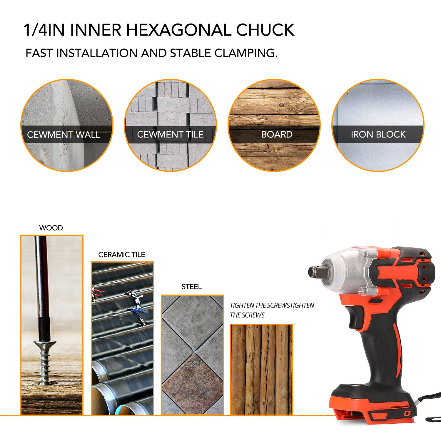 Home DIY Electric Hand Wrench Electric Rechargeable Cordless Brushless Impact Wrench Multifunction Wireless Electric Power Tools