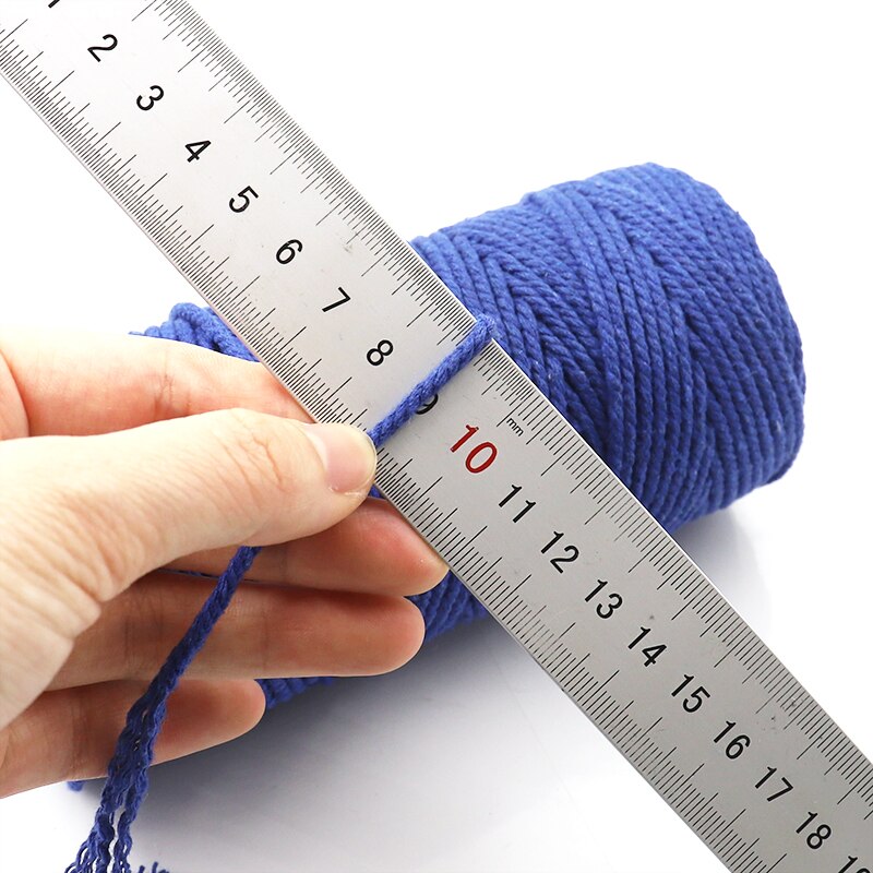 Cordón de Navidad para macramé, 3mm, 100m, cordón de macramé de color de 3 capas, cuerda de algodón suave trenzada de Triple hebra, 100% algodón, Macram DIY