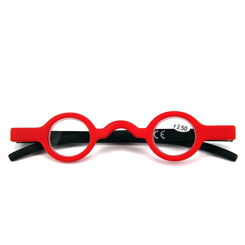 Kleine ronde leesbril dames heren presbyopie bril dioptrie rood zwart lezer ultralicht flexibele heldere lens  +1.5 +2.0 +2.5