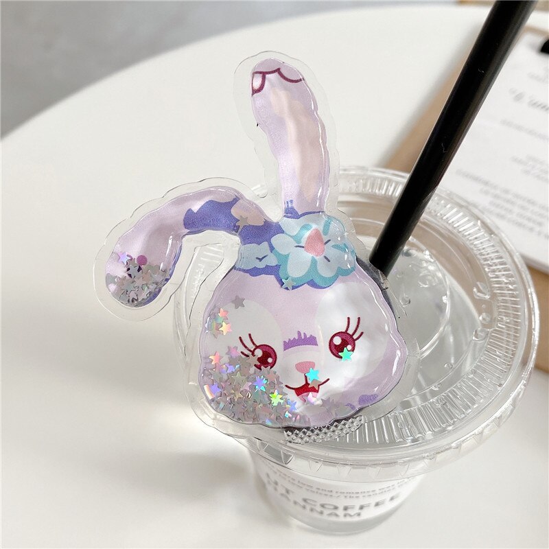 universal cute quicksand bear mobile phone grip telescopic mobile phone holder finger holder for all mobile phones: I