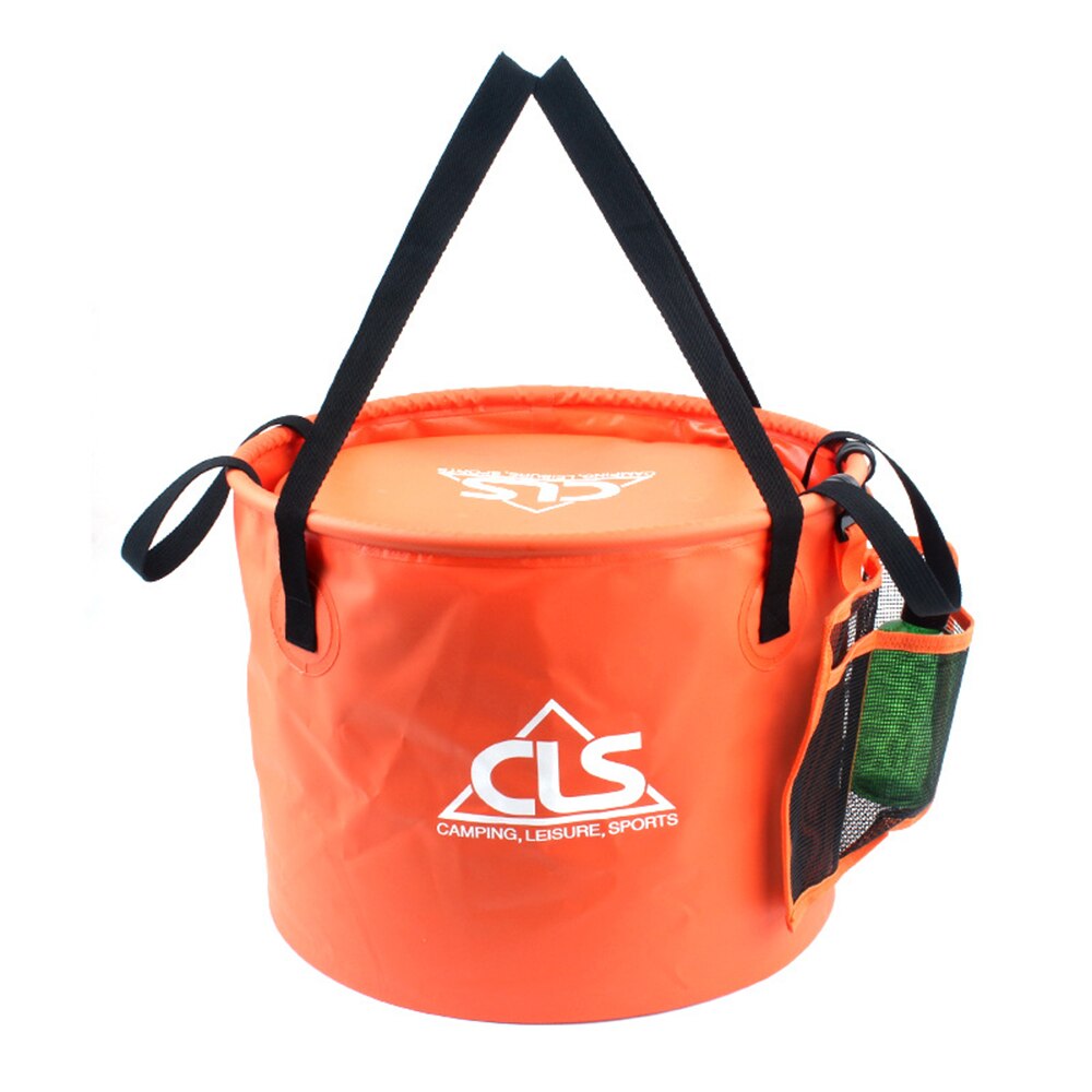 30L 4-in-1 Collapsible Bucket Compact Portable Folding Water Container Multi-function Outdoor Bucket with Washing Mesh Basket