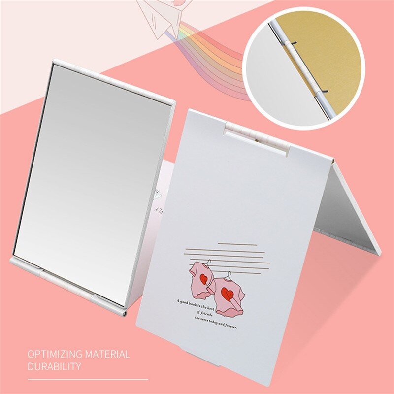 Mini ultradunne make-upspiegel opvouwbare rechthoekige zakspiegel cosmetische spiegel bureau compacte zak kappersspiegel