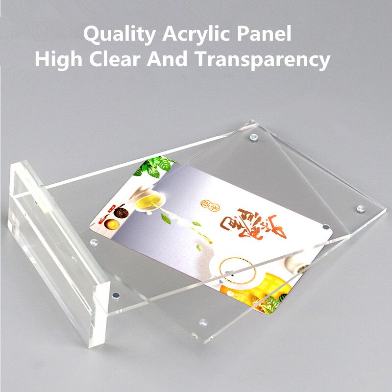 A6 bordplade akryl menu display stativ foto plakat ramme magnetisk menu papir skilt holder counter display stand