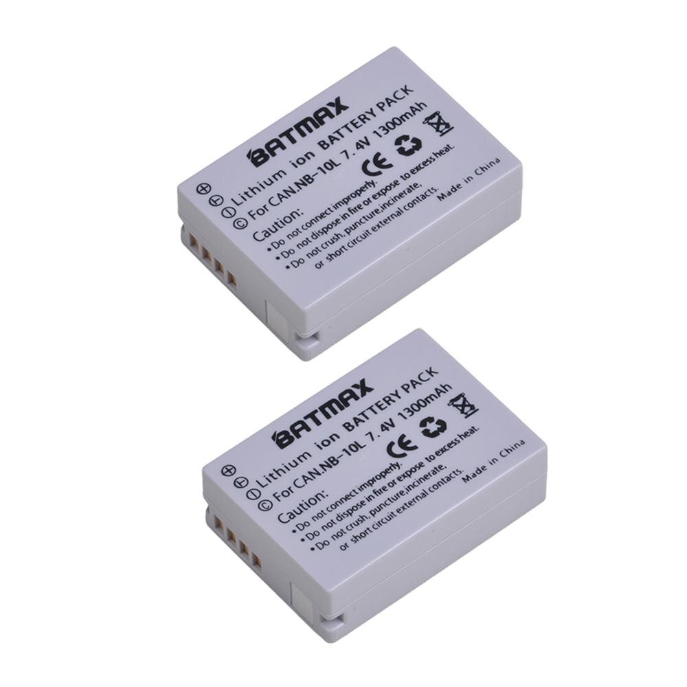 2Pcs NB-10L NB 10L Batteria + LED LCD USB Doppio Caricatore per Canon PowerShot G15 G16 G1X G3X SX40 SX40HS SX50 SX60 HS Telecamere: 2Pcs