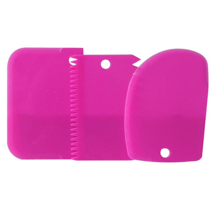3 stuks plastic deegkrabbers glazuur fondant taartdecoratie bakgereedschappen eenvoudig glad gekartelde rand spatels uitstekers