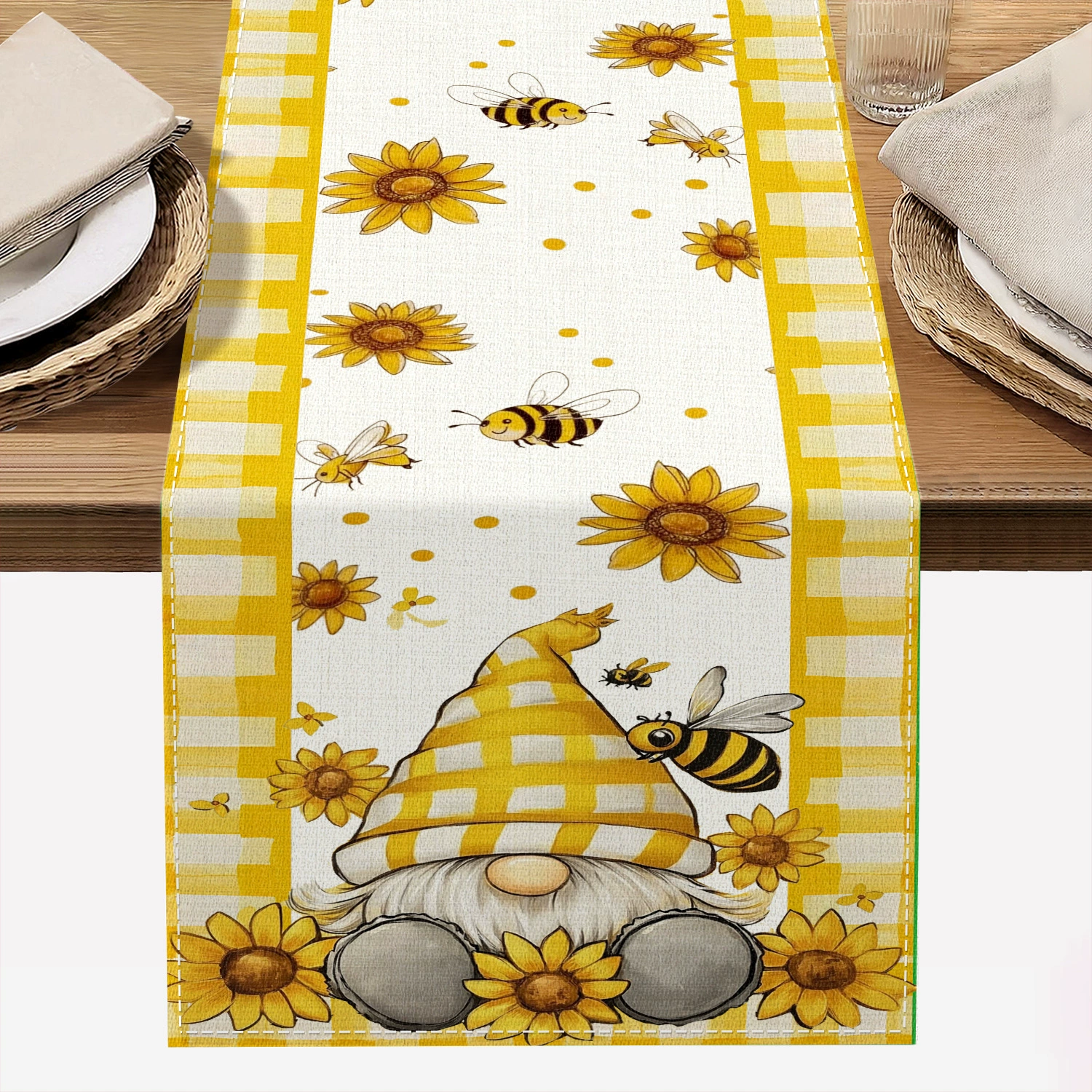 Fall Sunflower Table Runner 13x72 Inch Seasonal Autumn Farmhouse Table Runners for Dinning Kitchen Party Table Decoration: Navy Blue