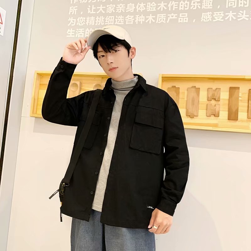 Frankrijk Stijl Katoenen Shirt Mannen Lente Mode Grijs Shirts Voor Mannen Lange Mouwen Effen Shirt Heren Comfortabele Shirts mannelijke