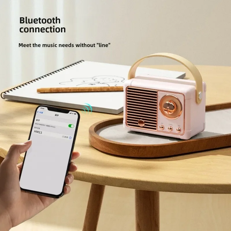 Mini retro bluetooth-kompatibel högtalare med  hm11 klassiska musikspelare, ljud stereo, dekoration, minihögtalare, resemusikspelare
