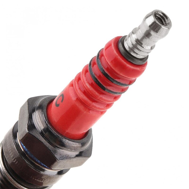 Bujías para motocicleta D8TJC, boquillas de platino, cabezal rojo de lgnición multiángulo para CG 125cc 150cc 200cc 250cc, accesorios de chispa, 1 unidad
