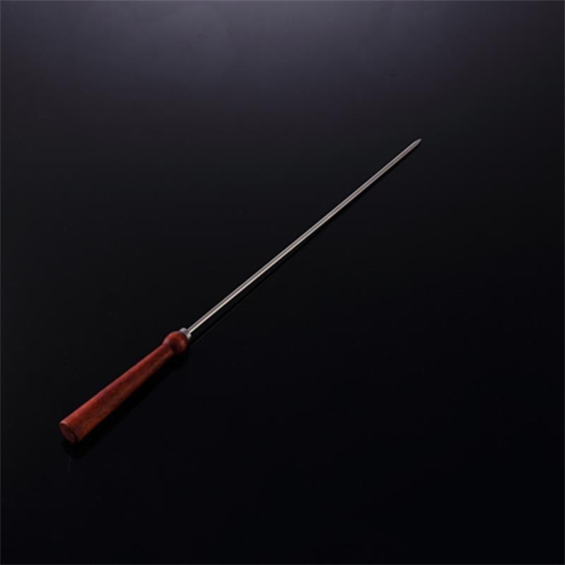 Rvs Barbecue Spies Bbq Kebab Stick Grill Naald Houten Handvat Kerst Bbq Party Naalden Tool Set 43Cm 16inch
