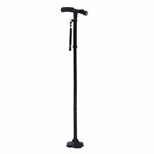 Walking Stick LED Light Canes Trekking Trail Hiking Poles Old Man Ultralight Folding Protector Adjustable T Handlebar Elders